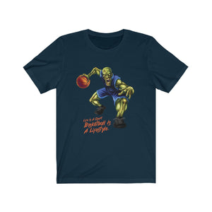 Basketball Zombie Graphic Short Sleeve T-Shirt