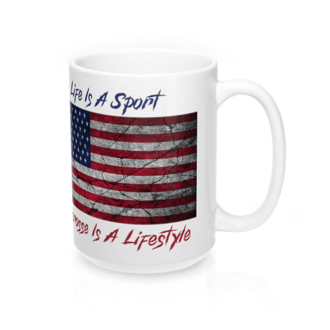 Patriotic Lacrosse Mug 15oz
