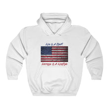 Load image into Gallery viewer, Vintage American Flag Lacrosse Premium Hoodie