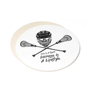 Skull Lacrosse Round Paper Coaster Set - 6pcs